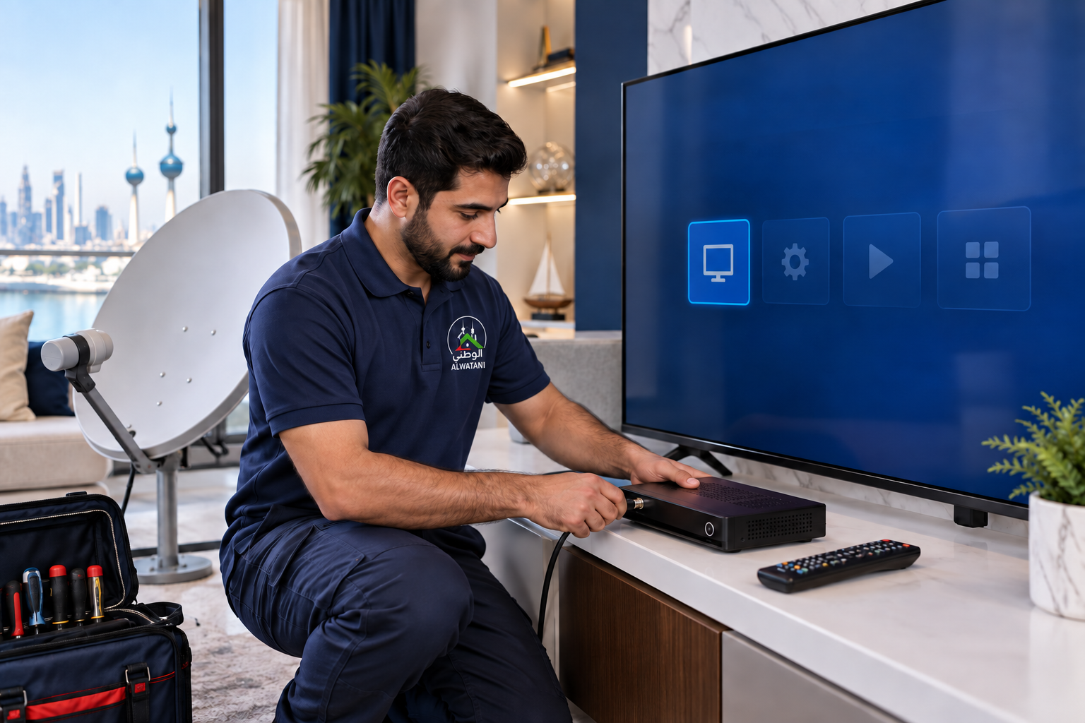 Satellite receiver and IPTV installation